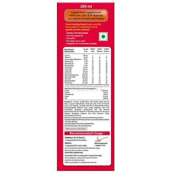 feroglobin b12 syrup 200 ml